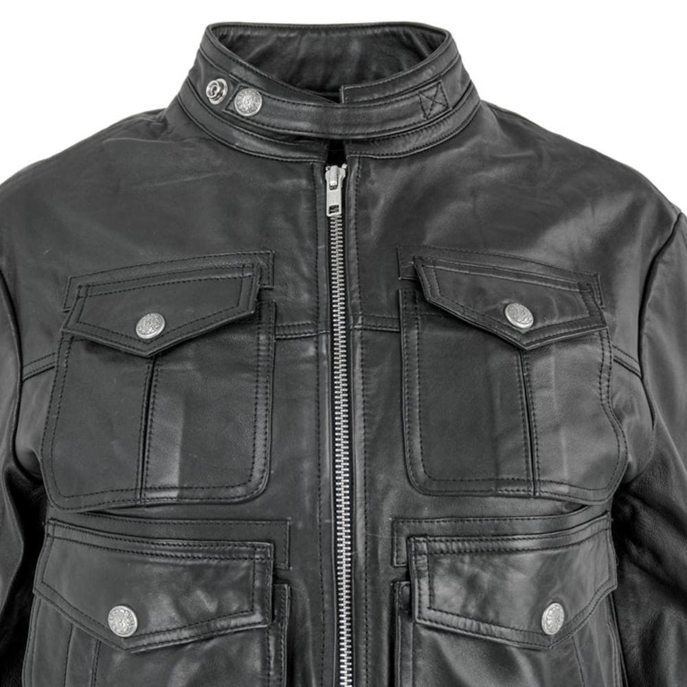 R13 Shrunken Biker Leather Jacket with Front Pockets, STILL FULL PRICE ELSEWHERE - Picture 4 of 8